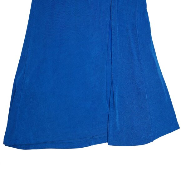 Lulu’s Blue One Shoulder Ruched Side Slit Fitted Prom Formal Maxi Dress Sz L - Picture 6 of 7